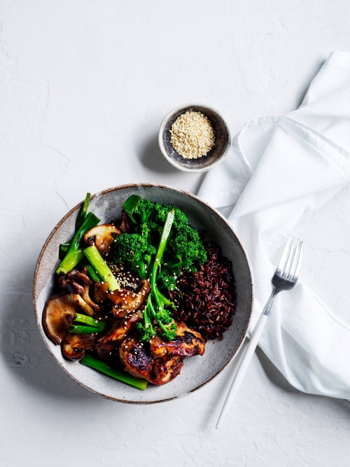 MISO CHICKEN BLACK RICE BOWL